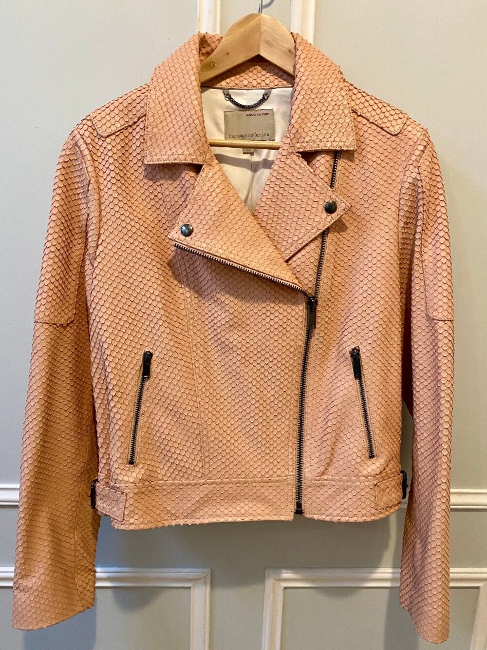 Moto Jacket Leather Peach/Blush Banana Republic Heritage Collection